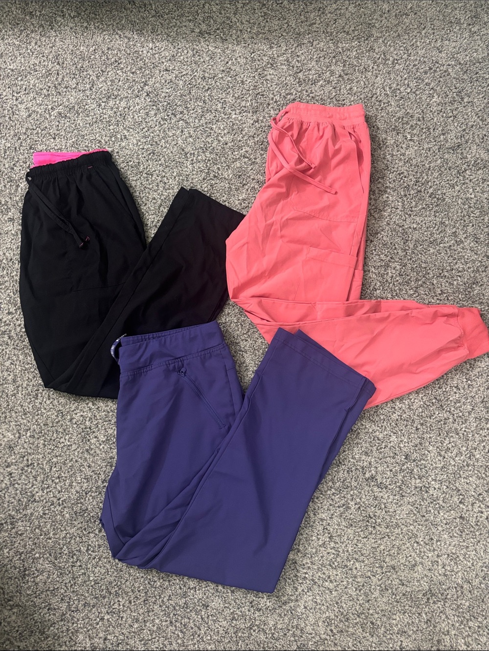Woman’s Scrub Pants Solid Color Active Pull - Black, Pink, Purple